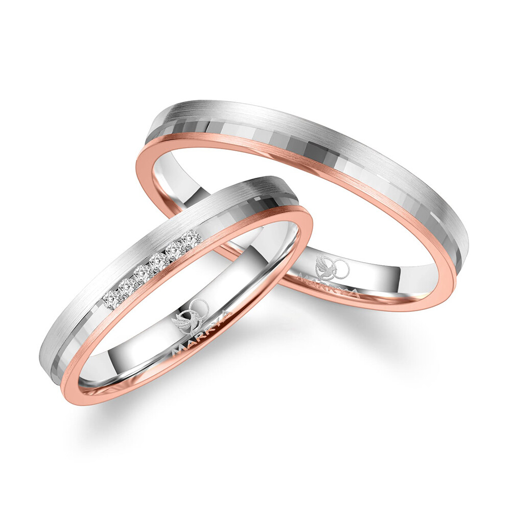 Eheringe Roségold & Weißgold Brillant Marrya GO543A