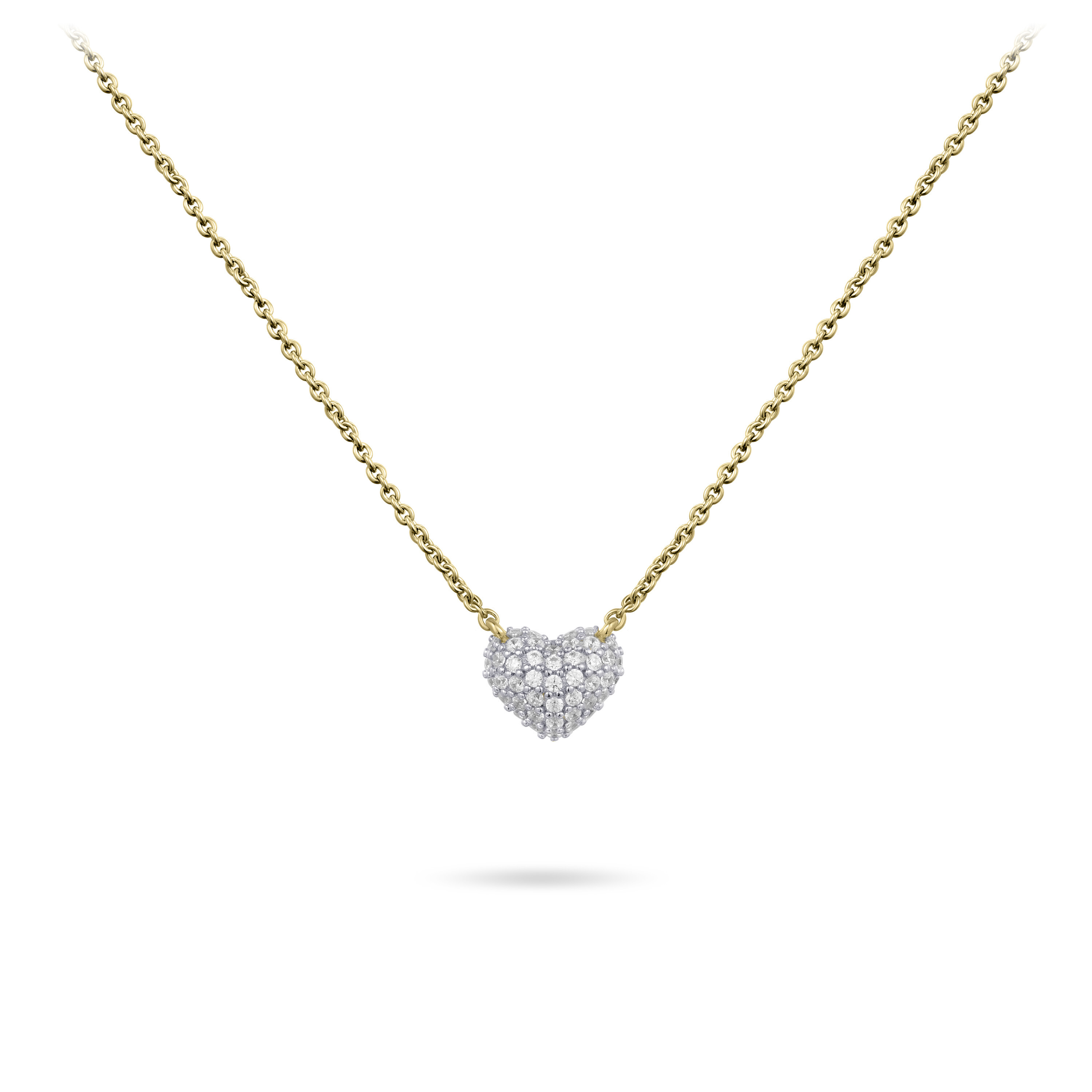 Halskette Mini Sparkling Heart Silber 925 vergoldet Gisser N1090BI