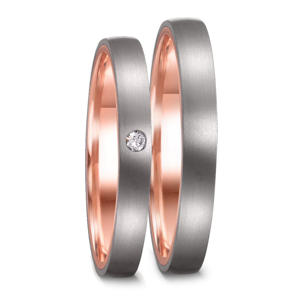 Empiric Love Eheringe aus Rotgold 585 & Titan TeNo 52658