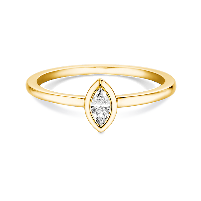 Verlobungsring Gelbgold 585 Marquise-Diamant 0,20 ct Solitär – Dettinger 27135