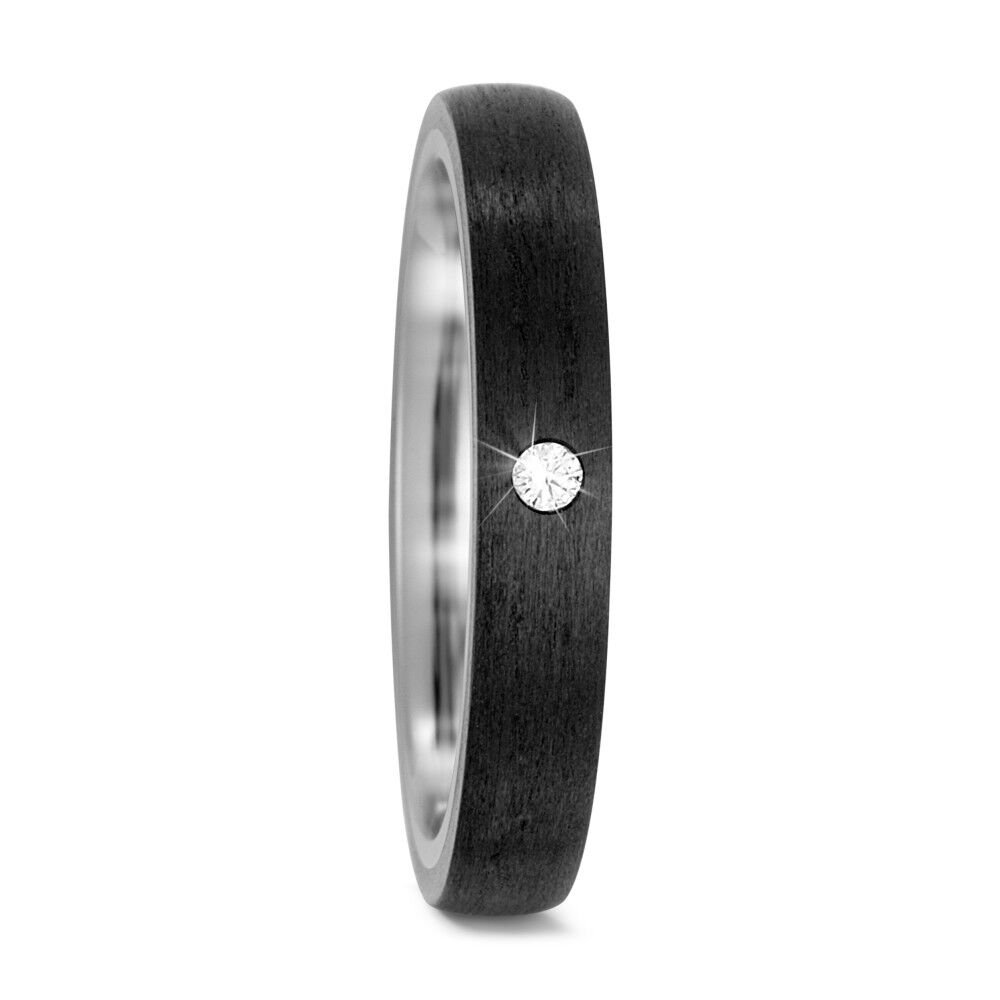 Ring aus Titan & Carbon mit Brillant – TitanFactory 52514