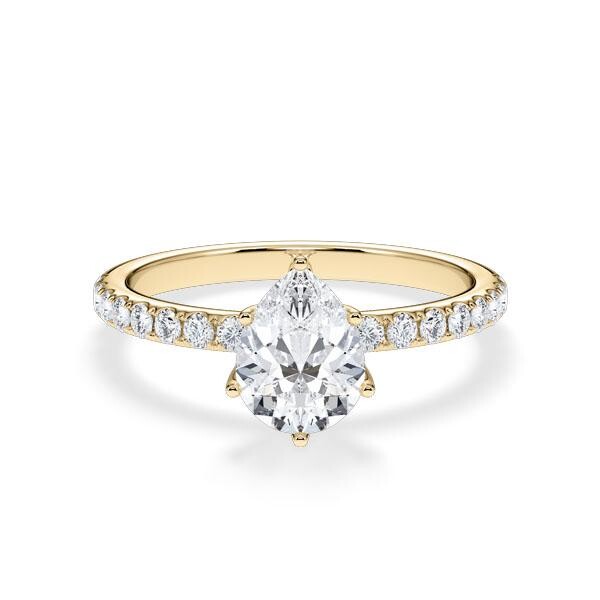 Hollywood Ring Classic Tropfen Gelbgold Rubin RU-1884