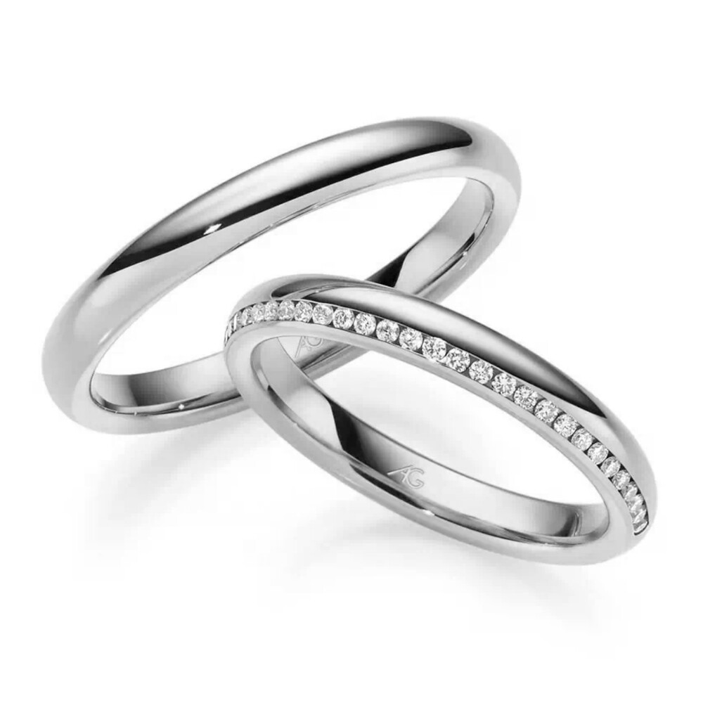 Gerstner Trauringe 4/28504/3 & 28504/3 aus Weißgold