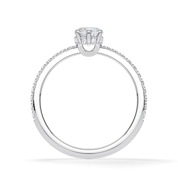 Ring Classic Hidden Halo Marquise Diamant Weißgold Rubin 1901