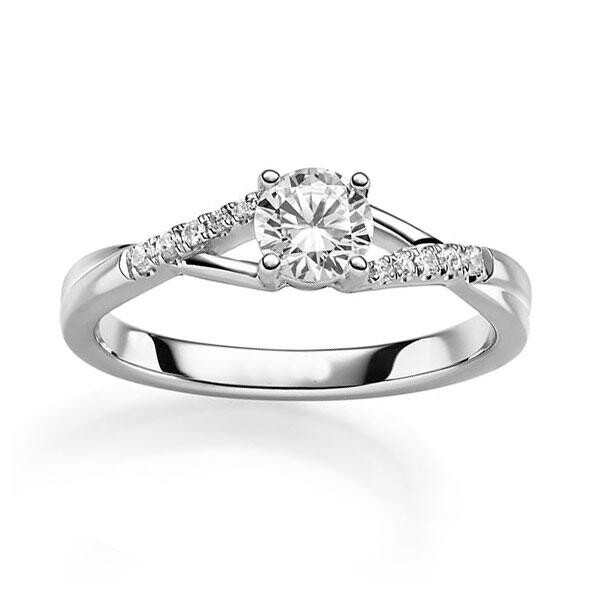 Verlobungsring Weißgold 585 zus. 0,560ct TW/SI Rubin RU-1831