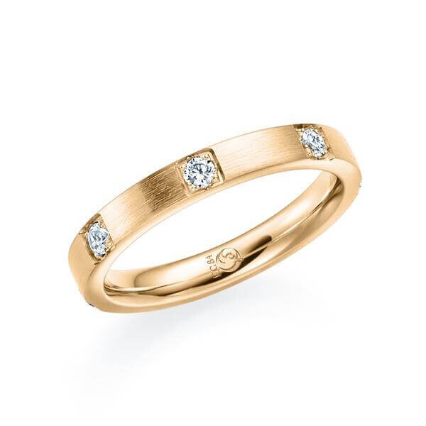Memoire Diamantring Roségold 585 zus. 0,350ct. Brillant Rubin RU-1556