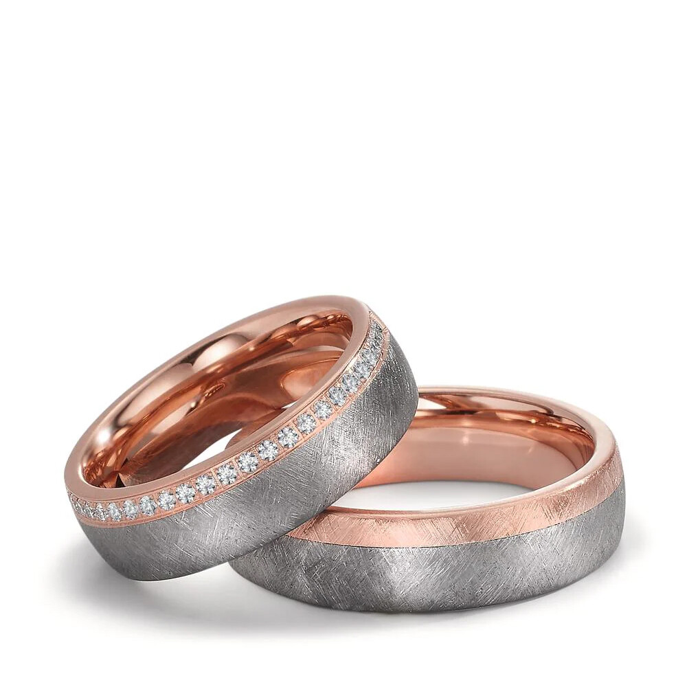 Trauringe Tantal Roségold 750 Eismatt TNO606509-08