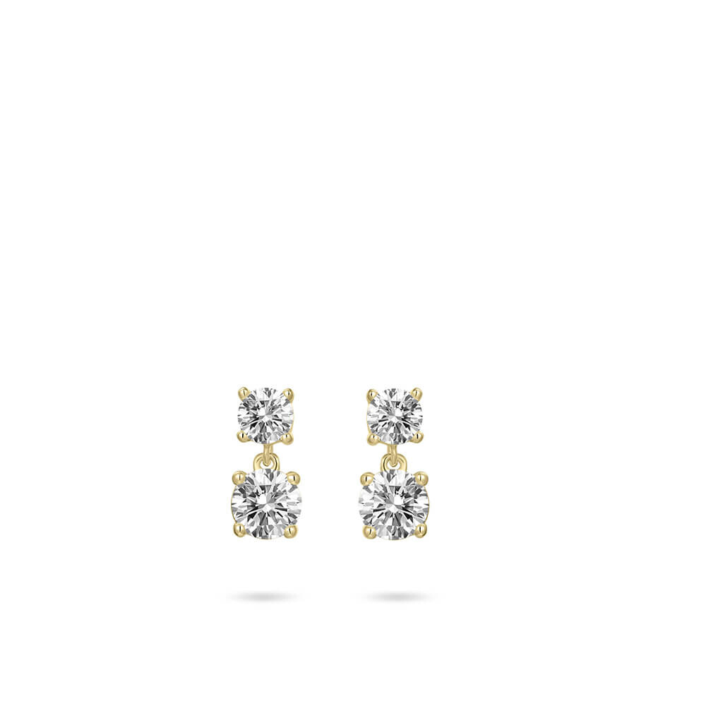 Ohrstecker Zirkonia Silber 925 Gold plattiert Gisser E1080Y