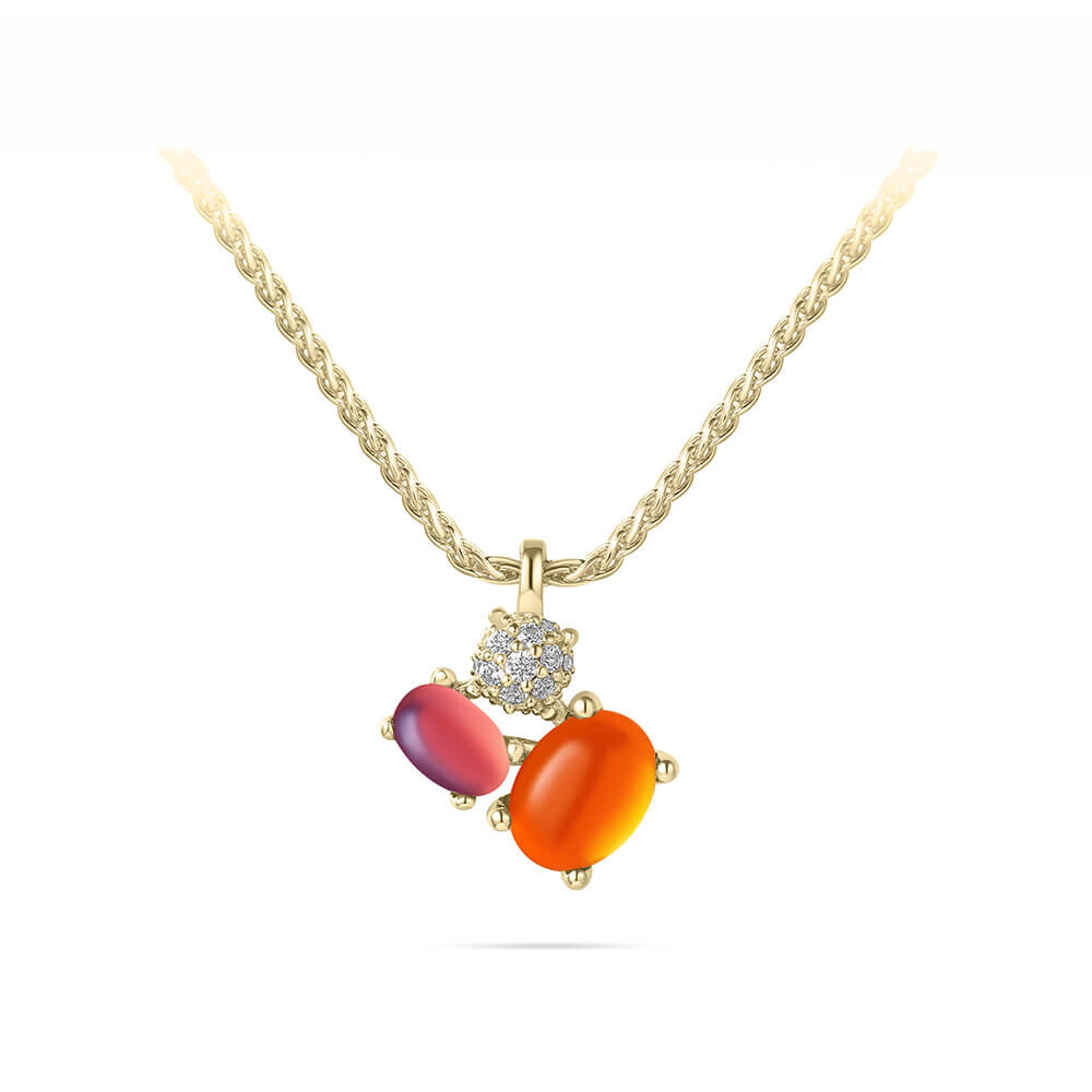 Kette mit Anhänger Cabuchon Zirkonia Gisser N1113YO