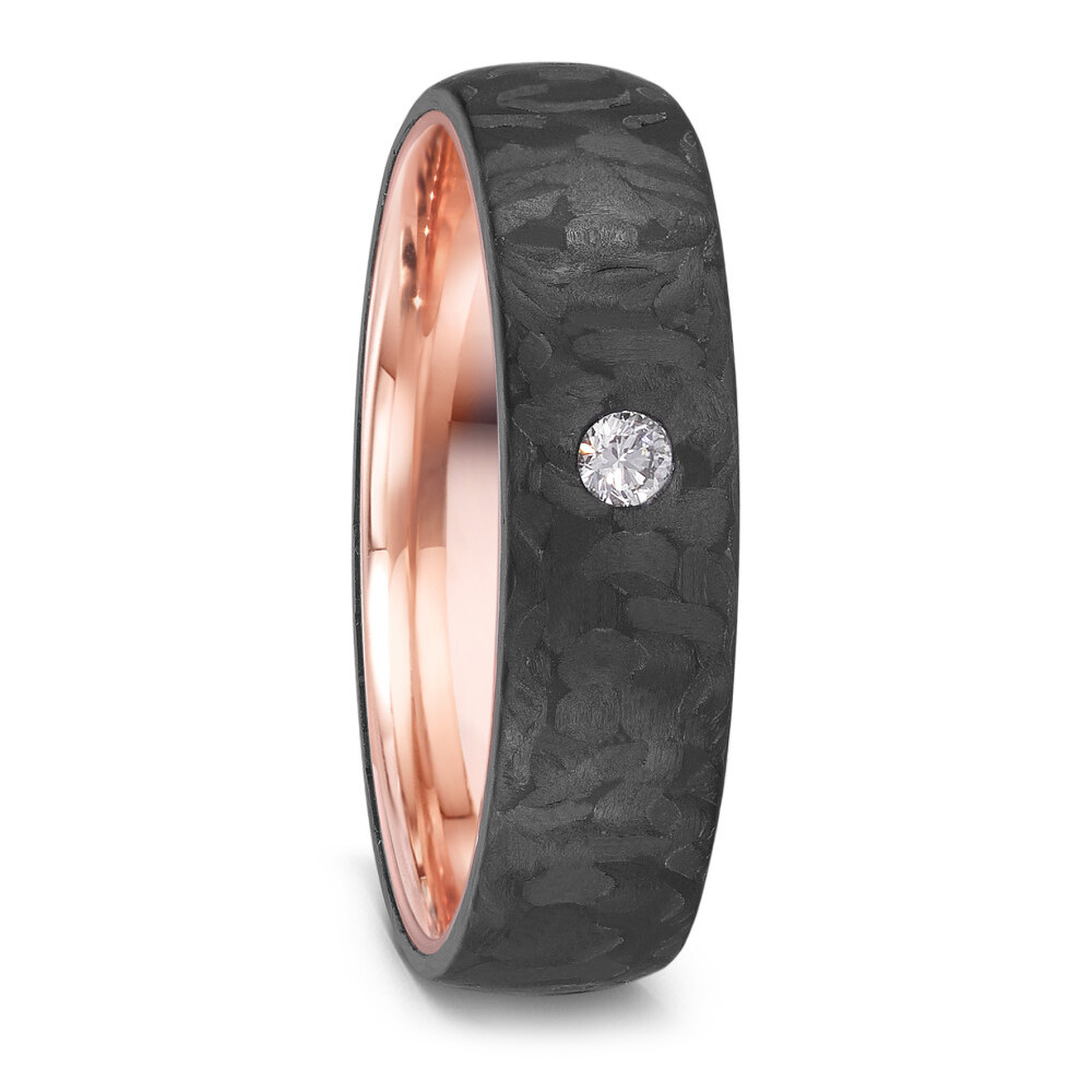 Volcanic Love Eheringe aus Rotgold 585 & Carbon TeNo 52661