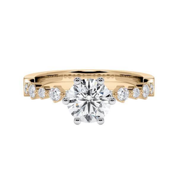 Verlobungsring Roségold 750 & Weißgold 750 zus. 1,280ct. Brillant Rubin RU-1795