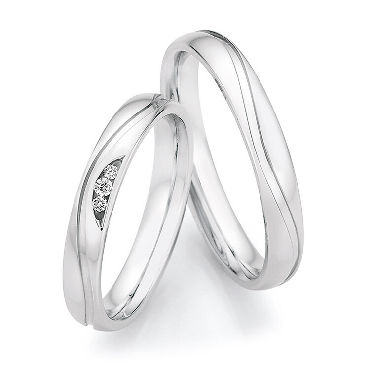 Eheringe Silber 925 Legends mit gewelletr Fuge Ruesch 55/33150 & 55/33160