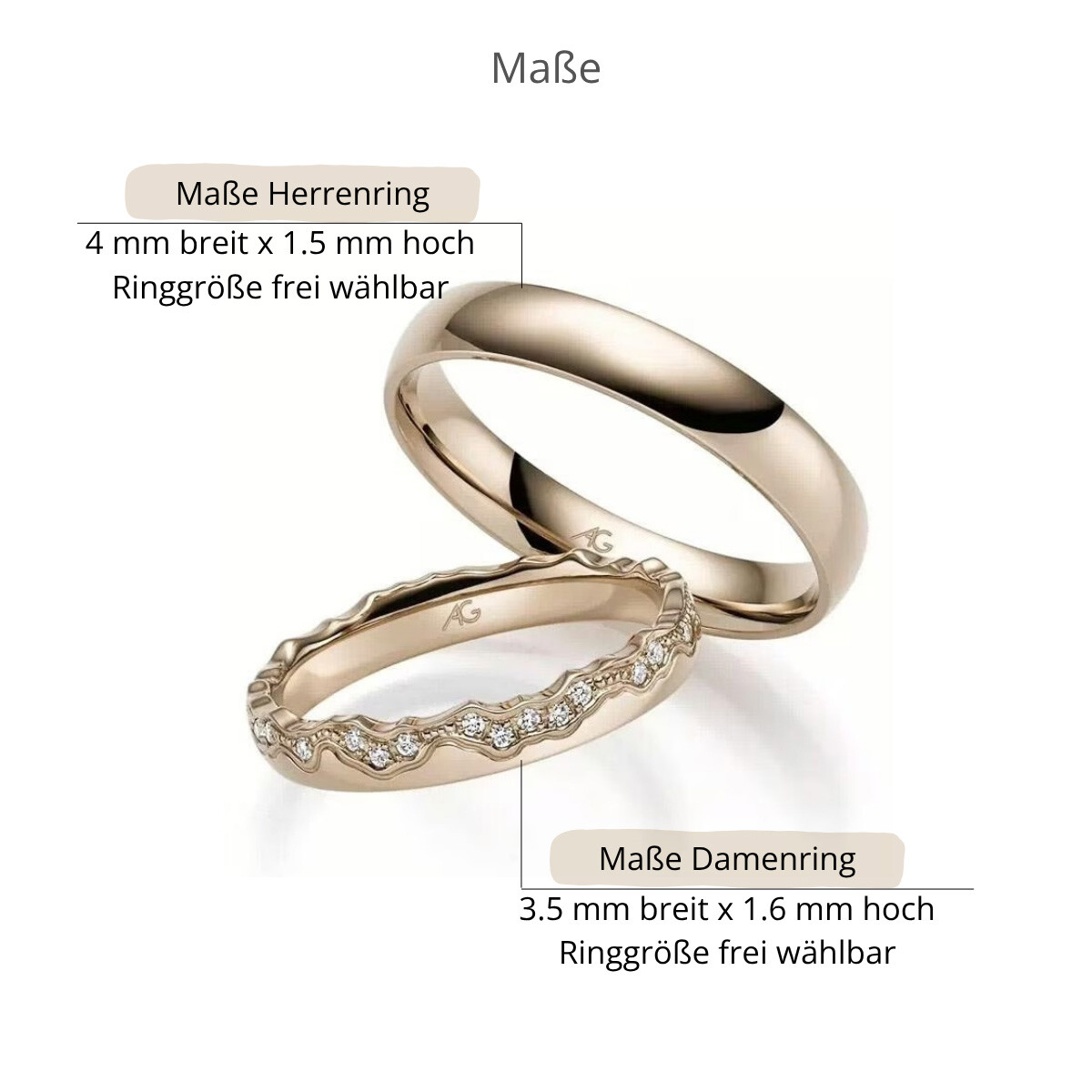Trauringe Haselnussgold Brillant Gerstner 31335