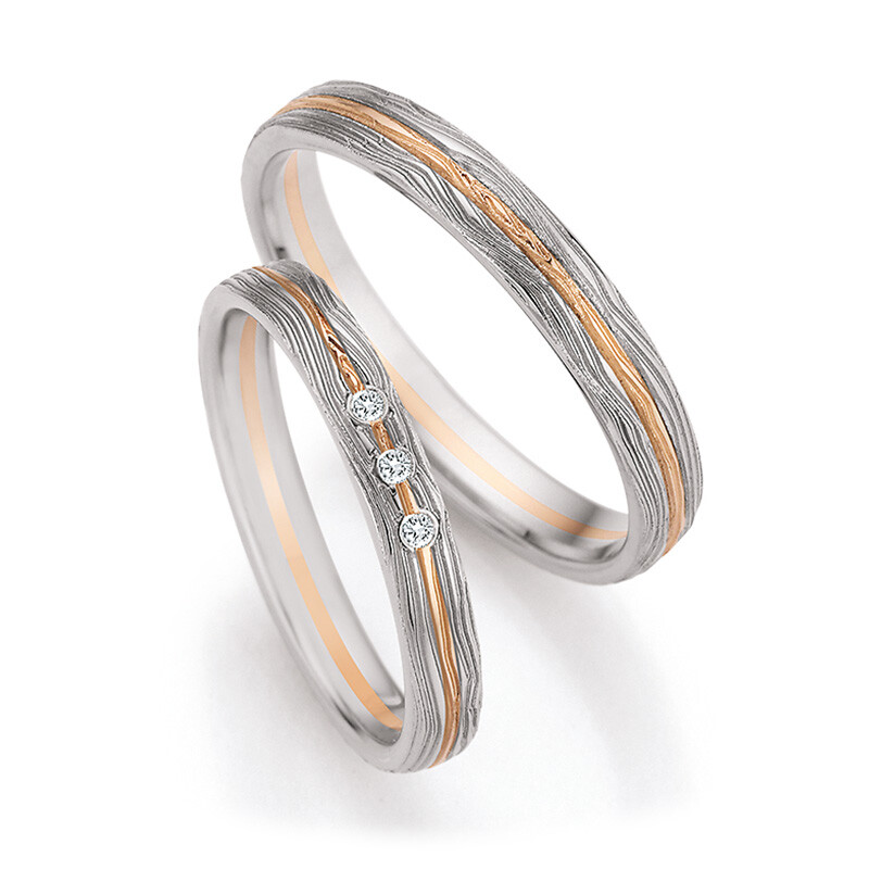Eheringe Champagne Palladium Baumrinde Ruesch HMPII-04