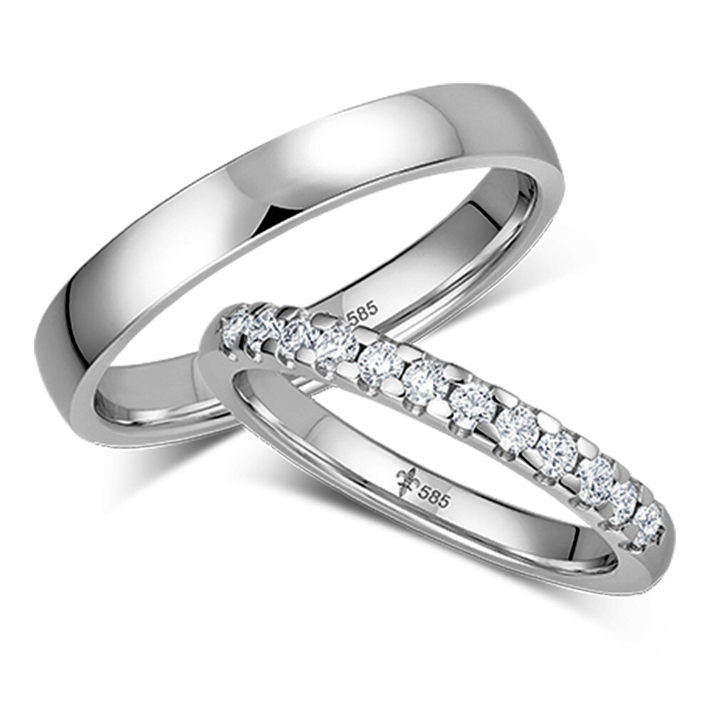 Giloy Trauringe Mireille Platin TR-0-00073 & TR-1-00073