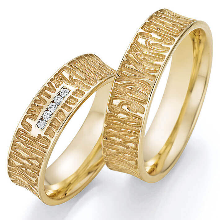 Collection Ruesch Trauringe Gelbgold Brillant 66/63090 & 66/63100