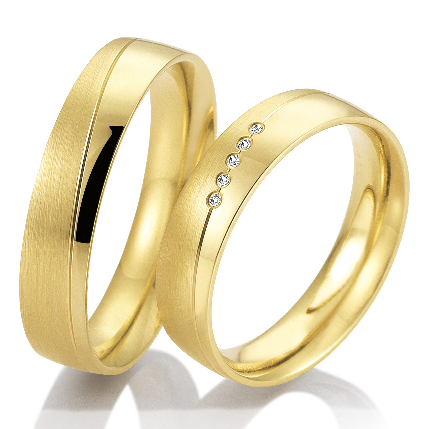 Breuning Trauringe Eheringe Gelbgold Brillant 48/05709 & 48/05710