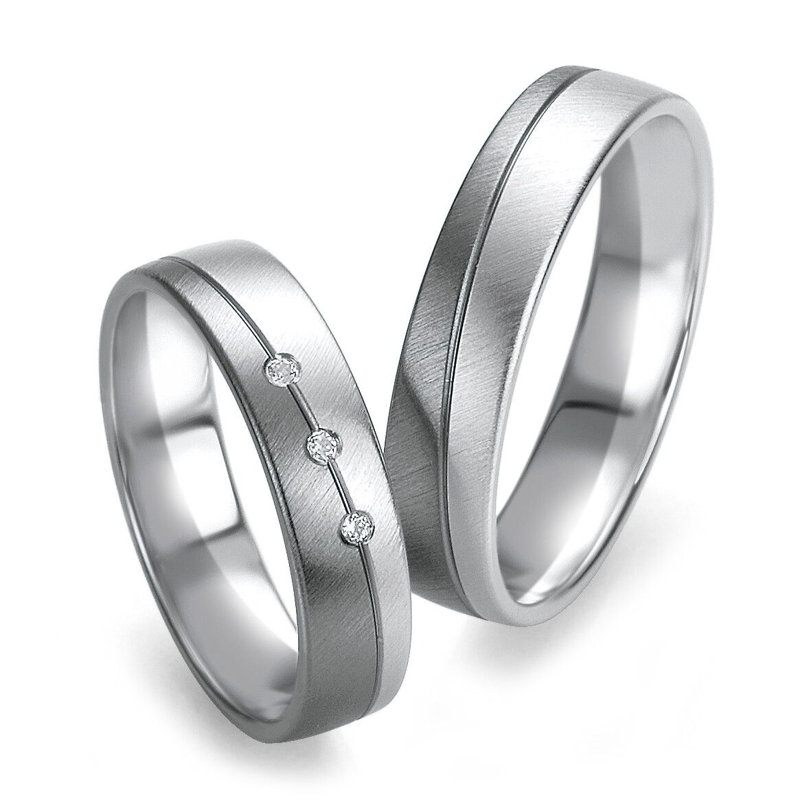 Breuning Trauringe aus Weißgold & Graugold - 48/07155 & 48/07156