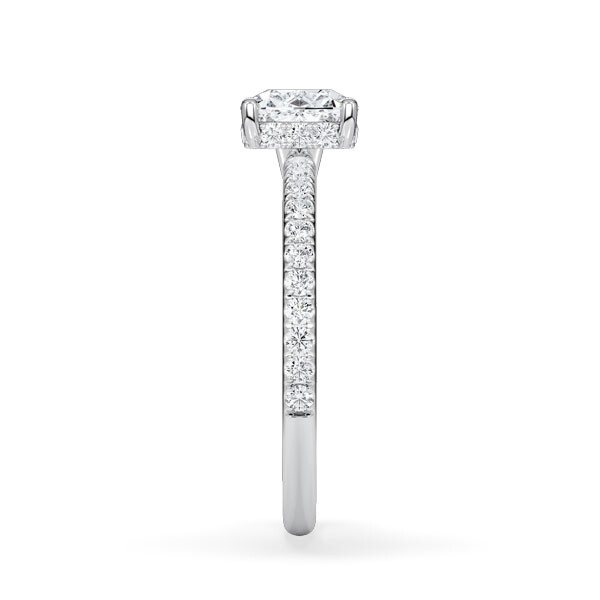 Ring Hidden Halo Cushion Platin Rubin 1898