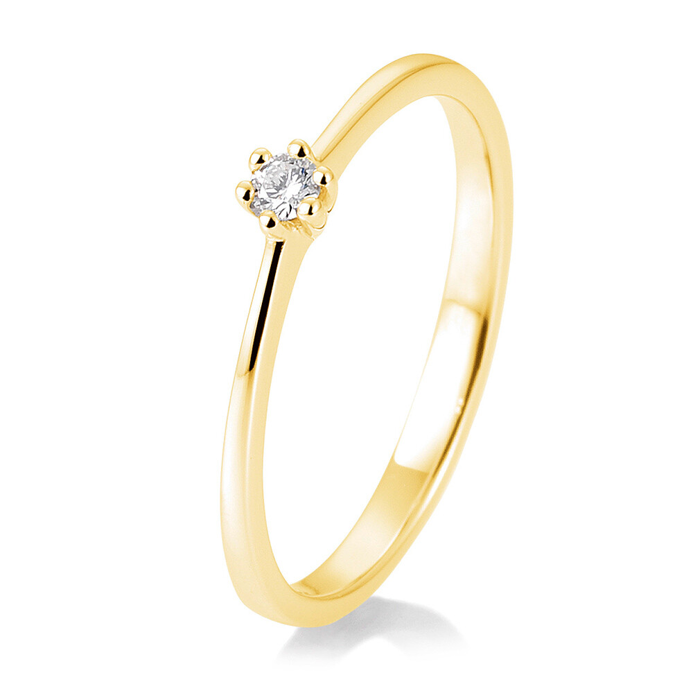 Verlobungsring Solitär 6er Krappe Gelbgold BR169-6 Brillant