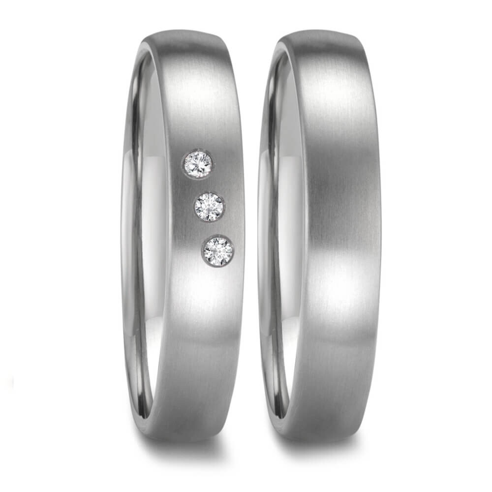 Eheringe Zirkonium hell  3 Brillanten