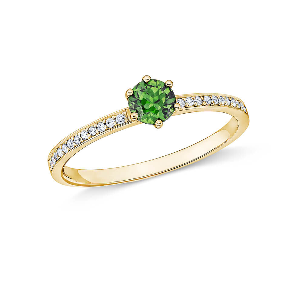Ring Principessa Gelbgold Turmalin Grün Brillant Giloy EH006245