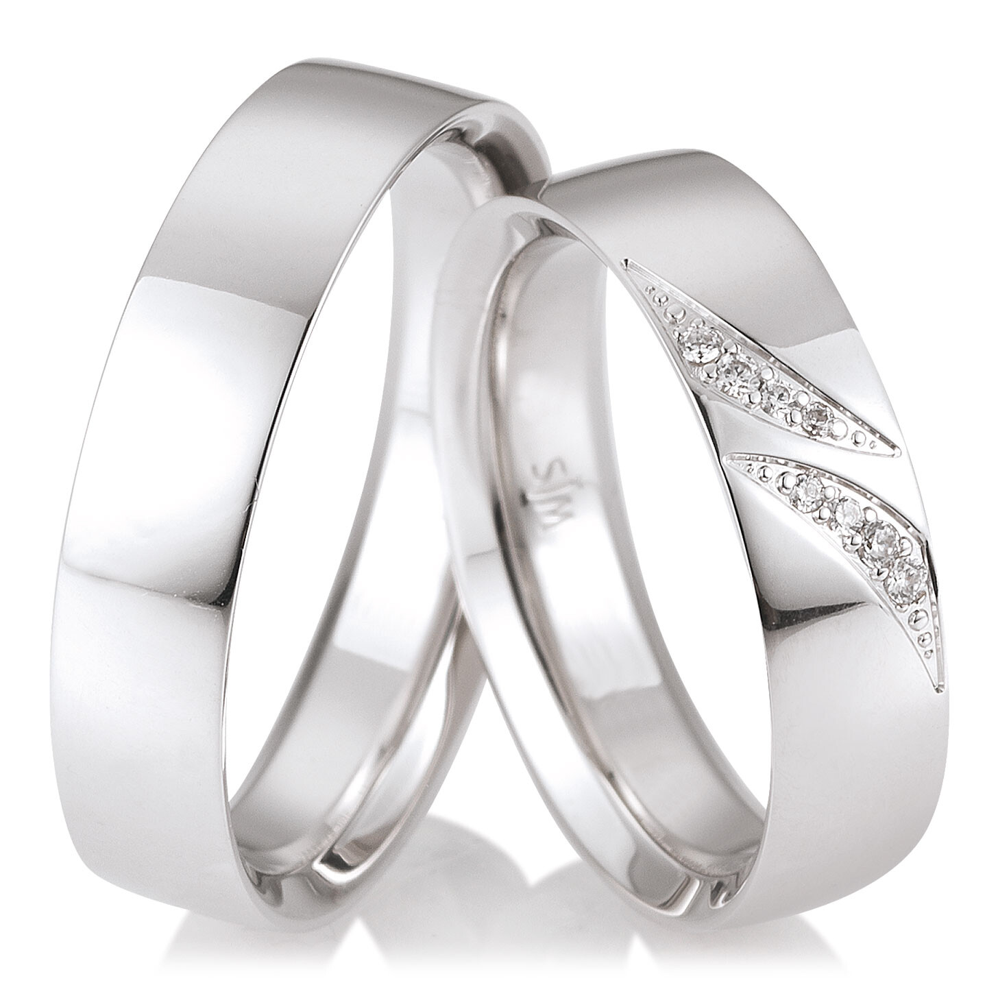 Trauringe Sympathie Weißgold Saint Maurice 49/855360 & 49/855370