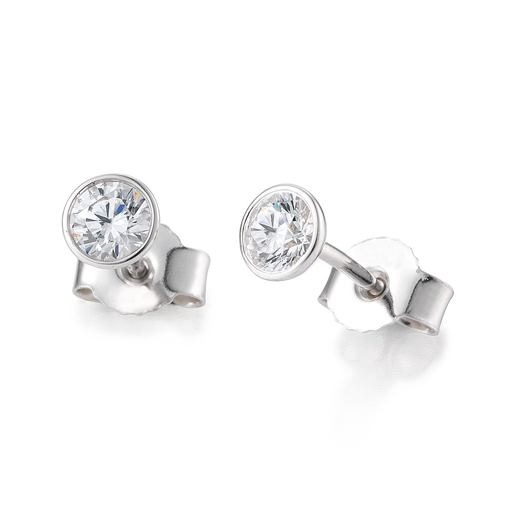 Ohrstecker Zarge Weißgold Brillant BR782
