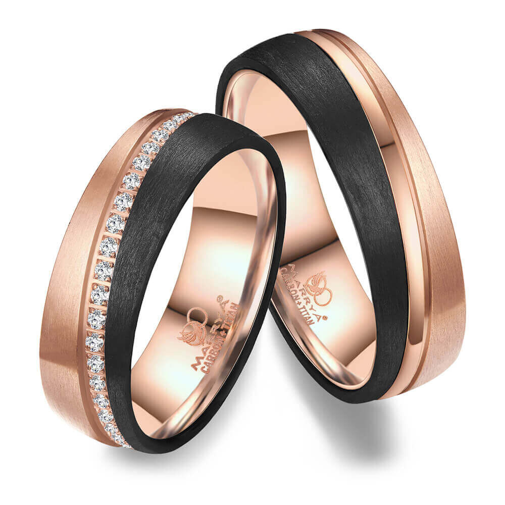 Trauringe Partnerringe Titan Carbon Marrya CA-05