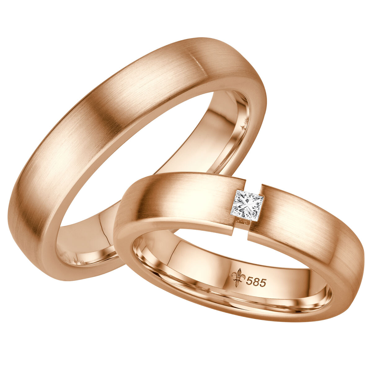 Giloy Trauringe Natacha Rotgold TR-0-00034 & TR-1-00034