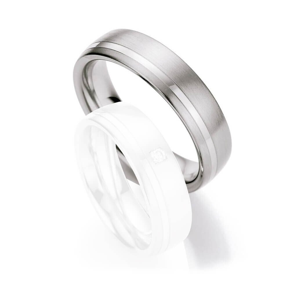 Collection Ruesch Herrenring Edelstahl Brillant 88/01230