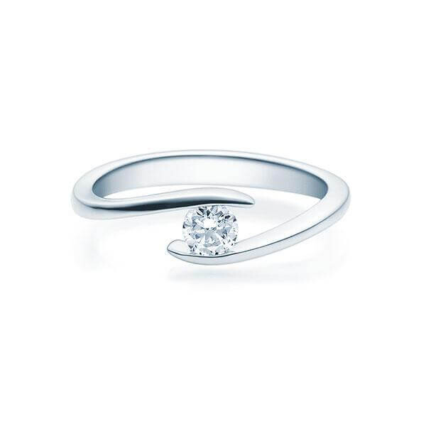 Verlobungsring Twist Solitär 18015 Platin Rubin RU-1496