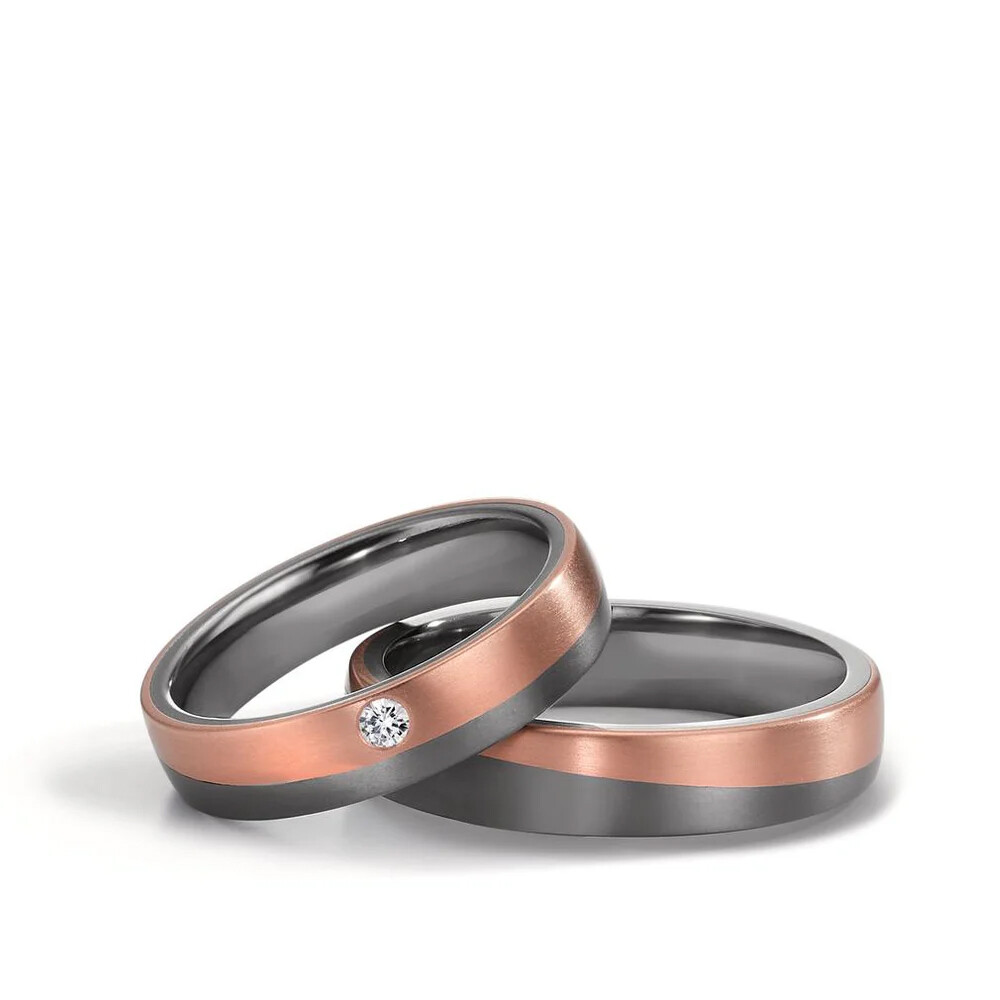 Trauringe Tantal Roségold 750 Brillant TNO606512-13