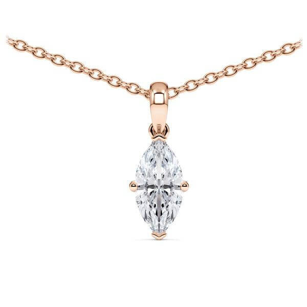 Collier Rotgold 585 Lab-Grown Marquise-Diamant zus. 0,700 ct, Rubin RU-1781-31