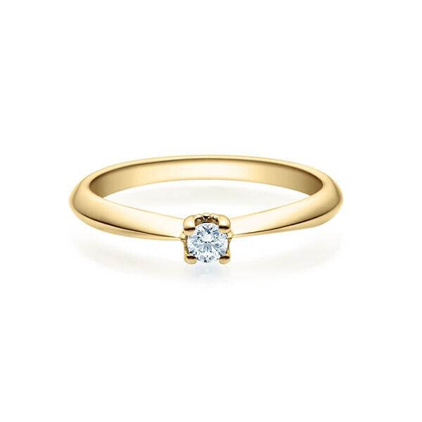 Verlobungsring Gelbgold 585/- zus. 0,080 ct, w, si - RU-1502-9