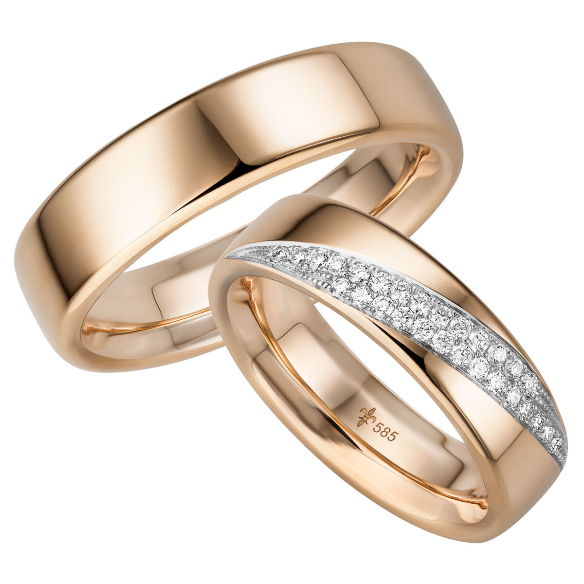 Giloy Trauringe Tessa Roségold TR-0-00033 & TR-1-00033