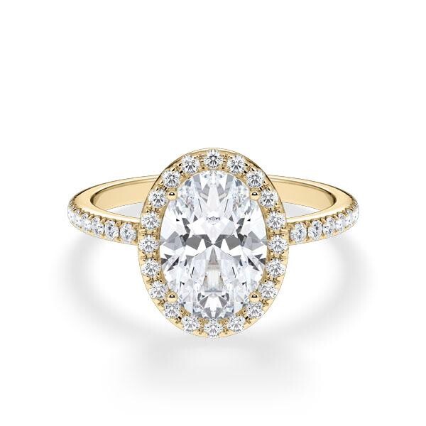 Verlobungsring Gelbgold 750/- zus. 2,430 ct, LAB - e, vs2 & tw, vs - RU-1902-12