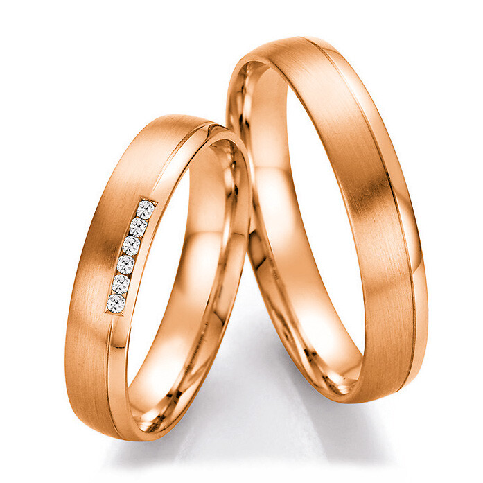 Trauringe Rotgold Brillant Collection Ruesch 66/41050 & 66/41060