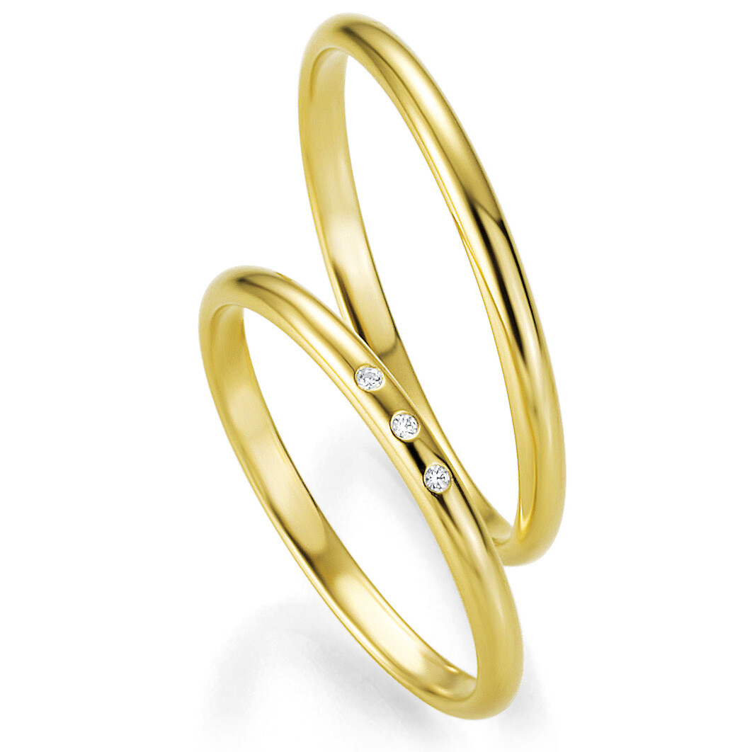 Trauringe Gelbgold Basic Slim Breuning 48/04305 & 48/04306