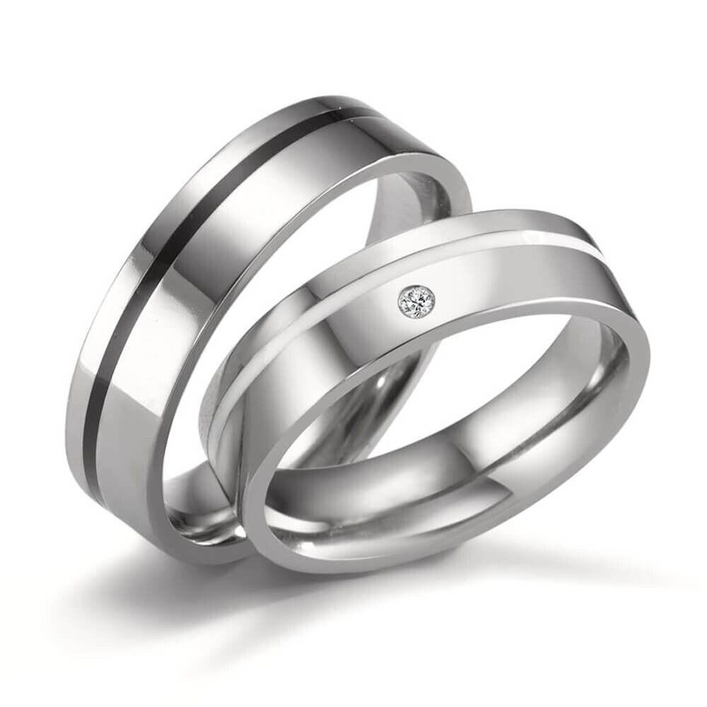 Partnerringe Titan Keramik Brillant TitanFactory 51022