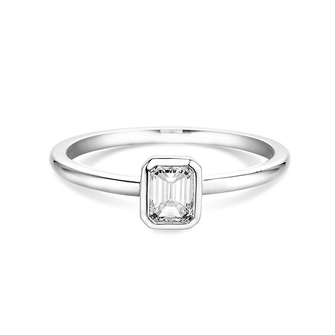Verlobungsring Platin 950 Emerald-Diamant 0,40 ct Solitär – Dettinger 27127