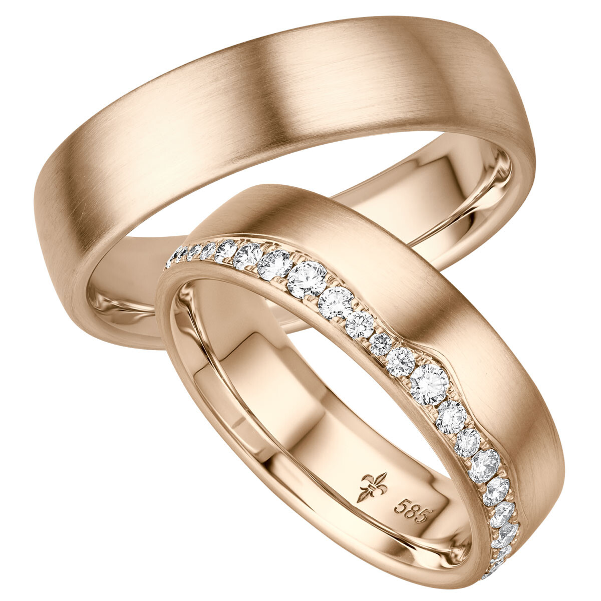 Giloy Trauringe Valérie Roségold TR-0-00035 & TR-1-00035