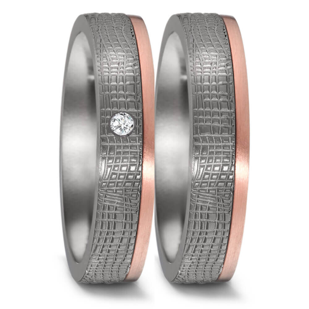TeNo Partnerringe Tantal Rotgold 750 Brillant 52595