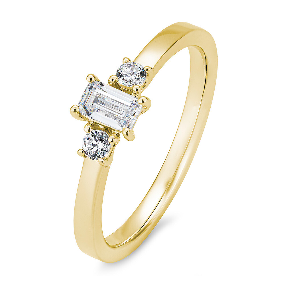 Diamantring Emerald Gelbgold Lab-Grown Breuning 41/06449