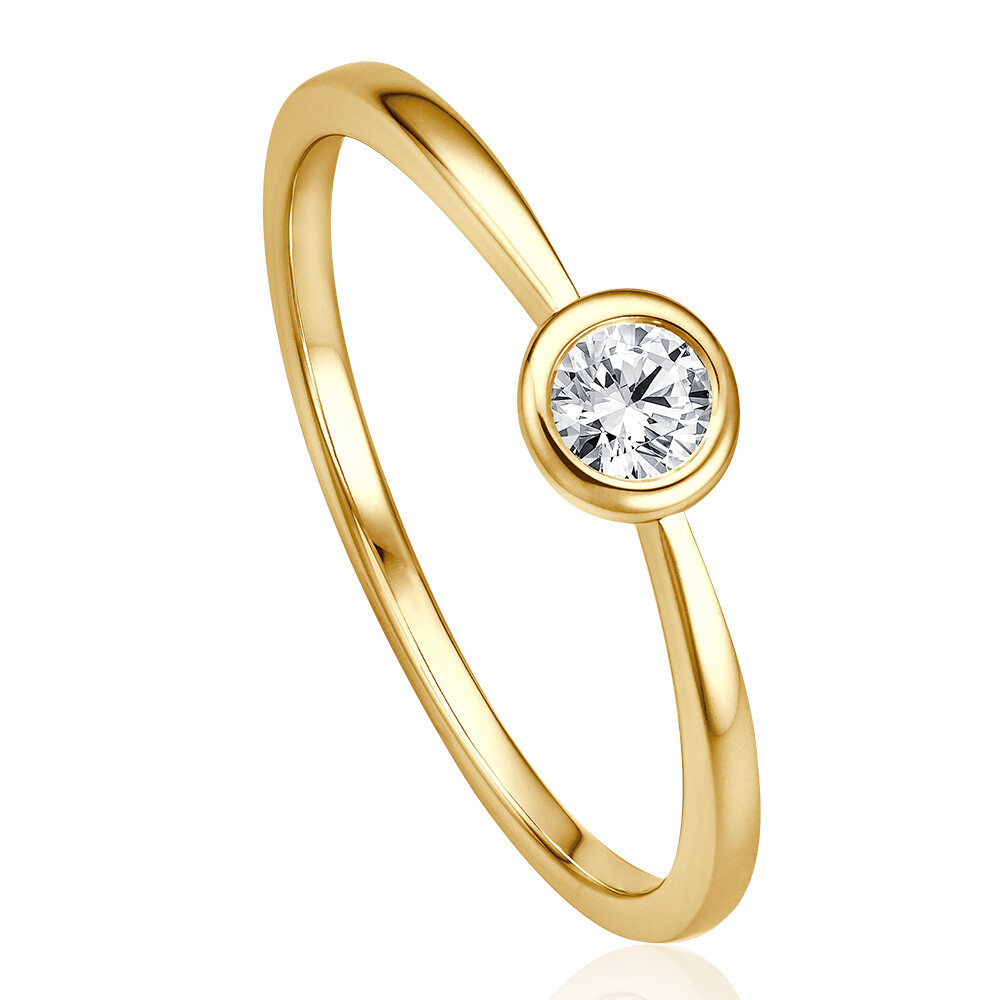 bella luce Solitaire Ring Gelbgold Brillant 0.170 ct. w/si