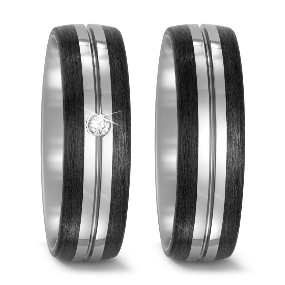 Trauringe Titan Carbon Brillant TitanFactory 52474