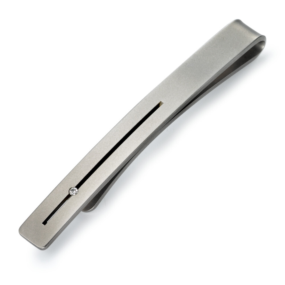 Krawattenhalter aus Titan mit Diamant - TitanFactory 81231