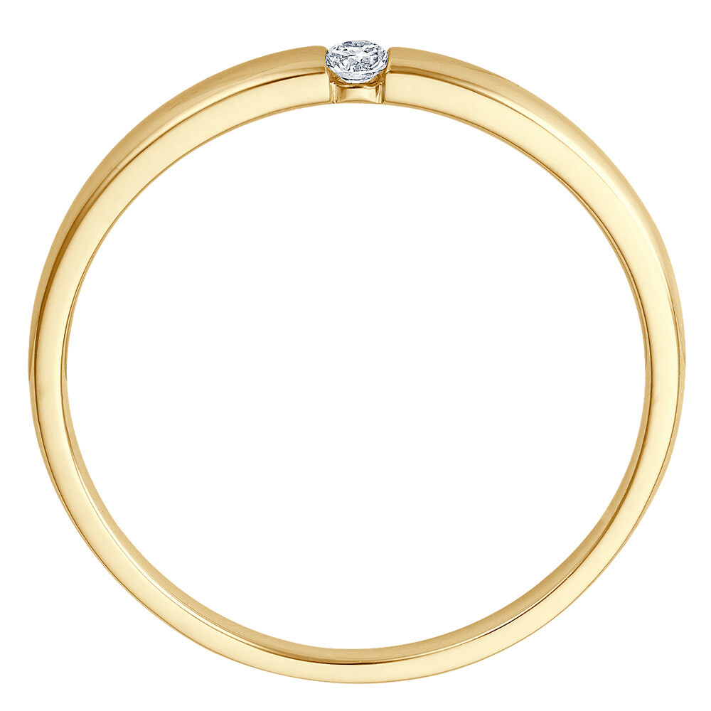 bella luce Solitaire Ring Gelbgold Brillant 0.040 ct. w/si, stehend