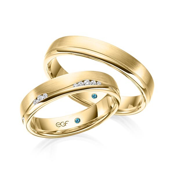 egf Trauringe Gelbgold Mattfuge Brillant F-1325-3