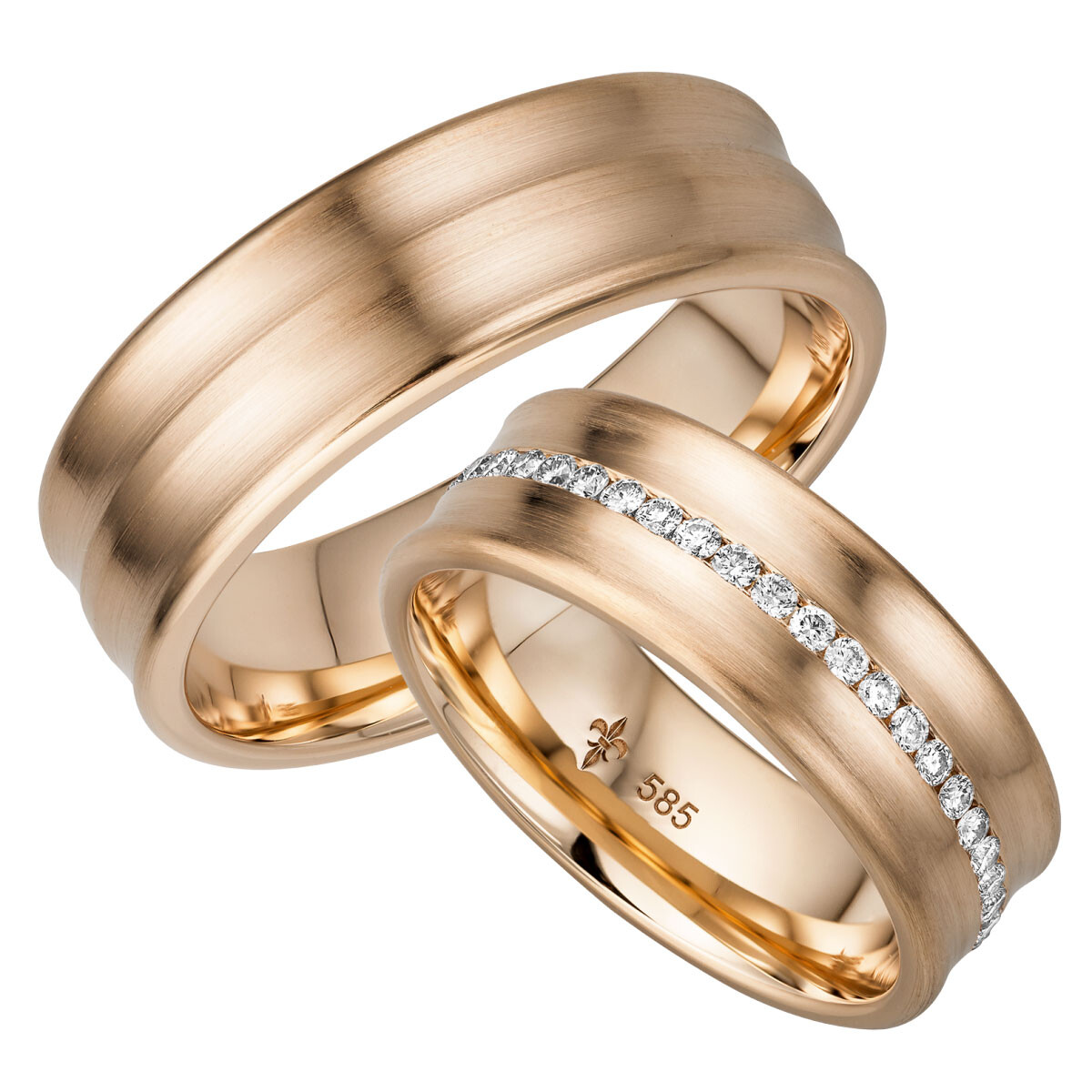 Giloy Trauringe Romy Roségold TR-0-00026 & TR-1-00026